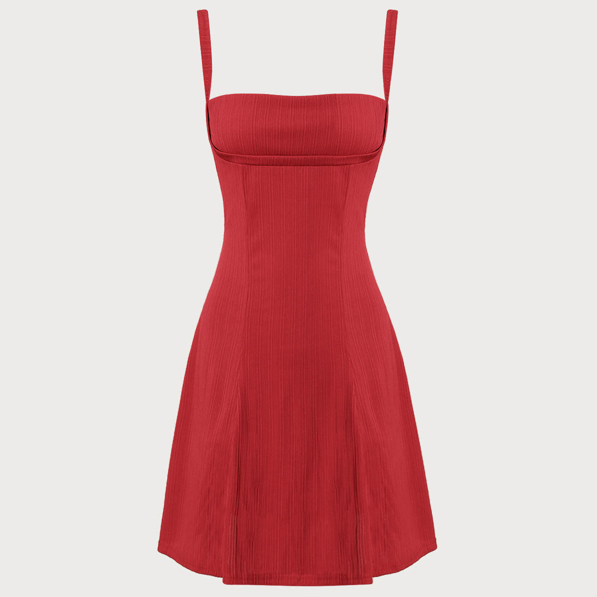 Shewess™ Kırmızı A Kesim Slip Mini Elbise