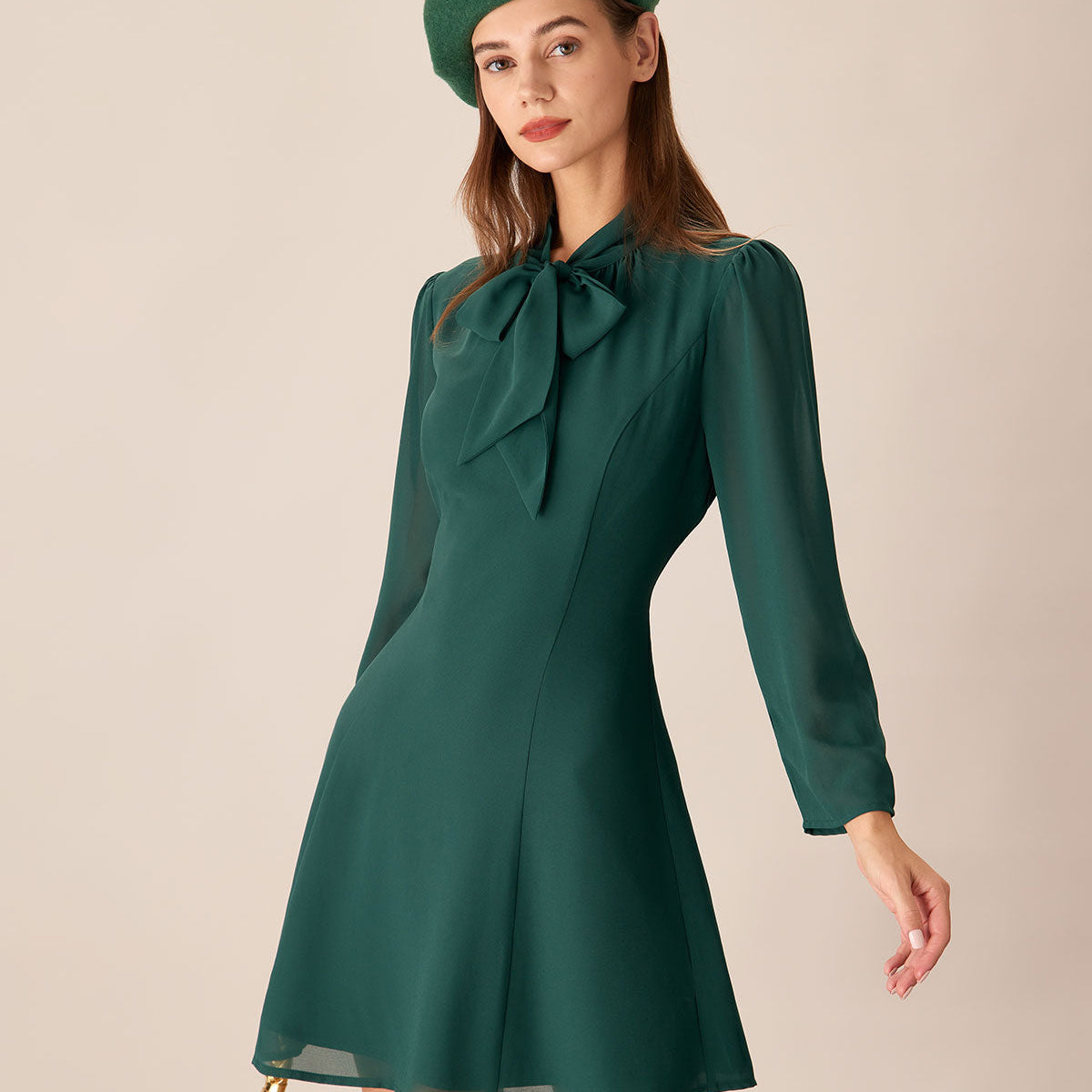 Shewess™ Yeşil Bağcıklı Transparan Mini Elbise