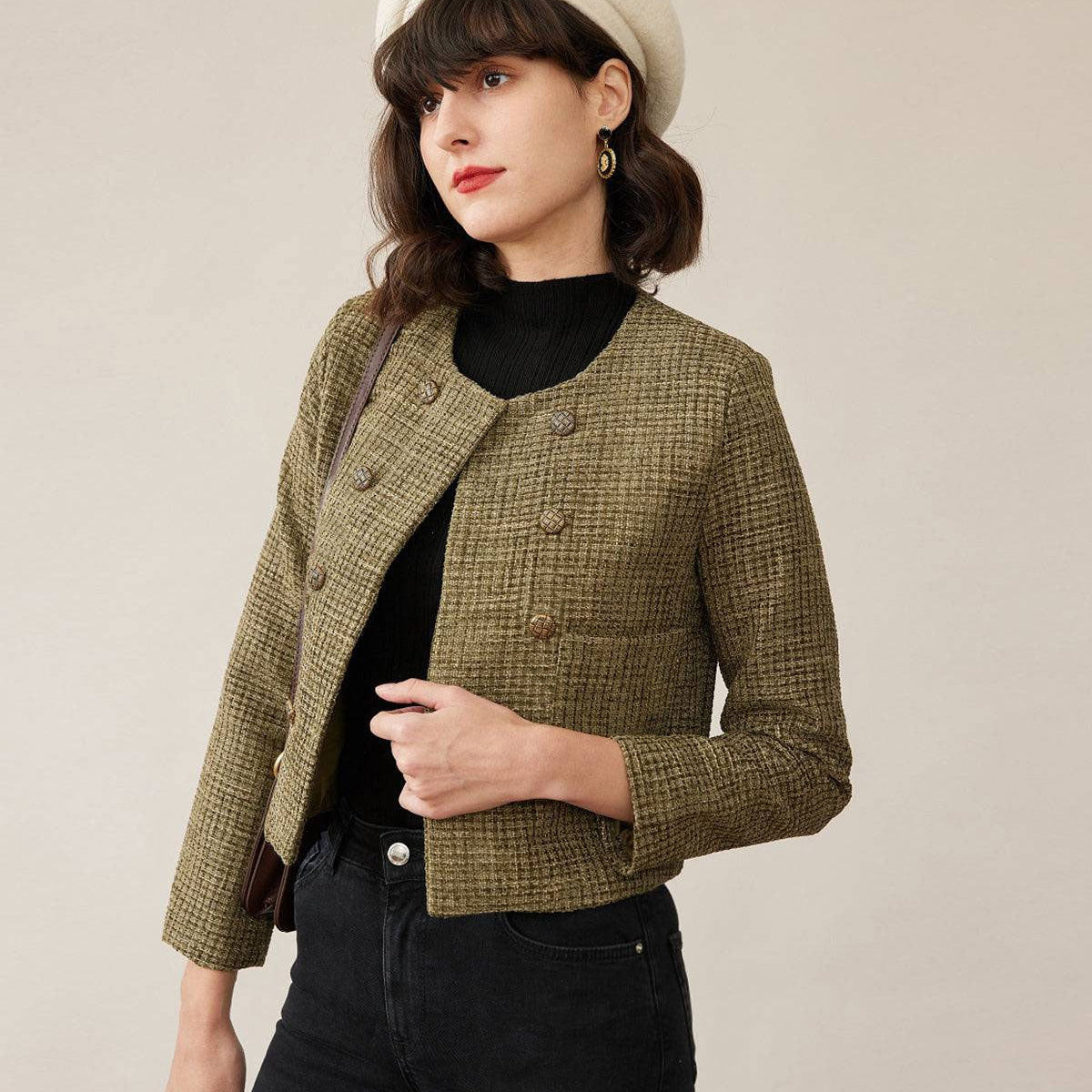 Shewess™ Vintage Katı Tüvit Ceket