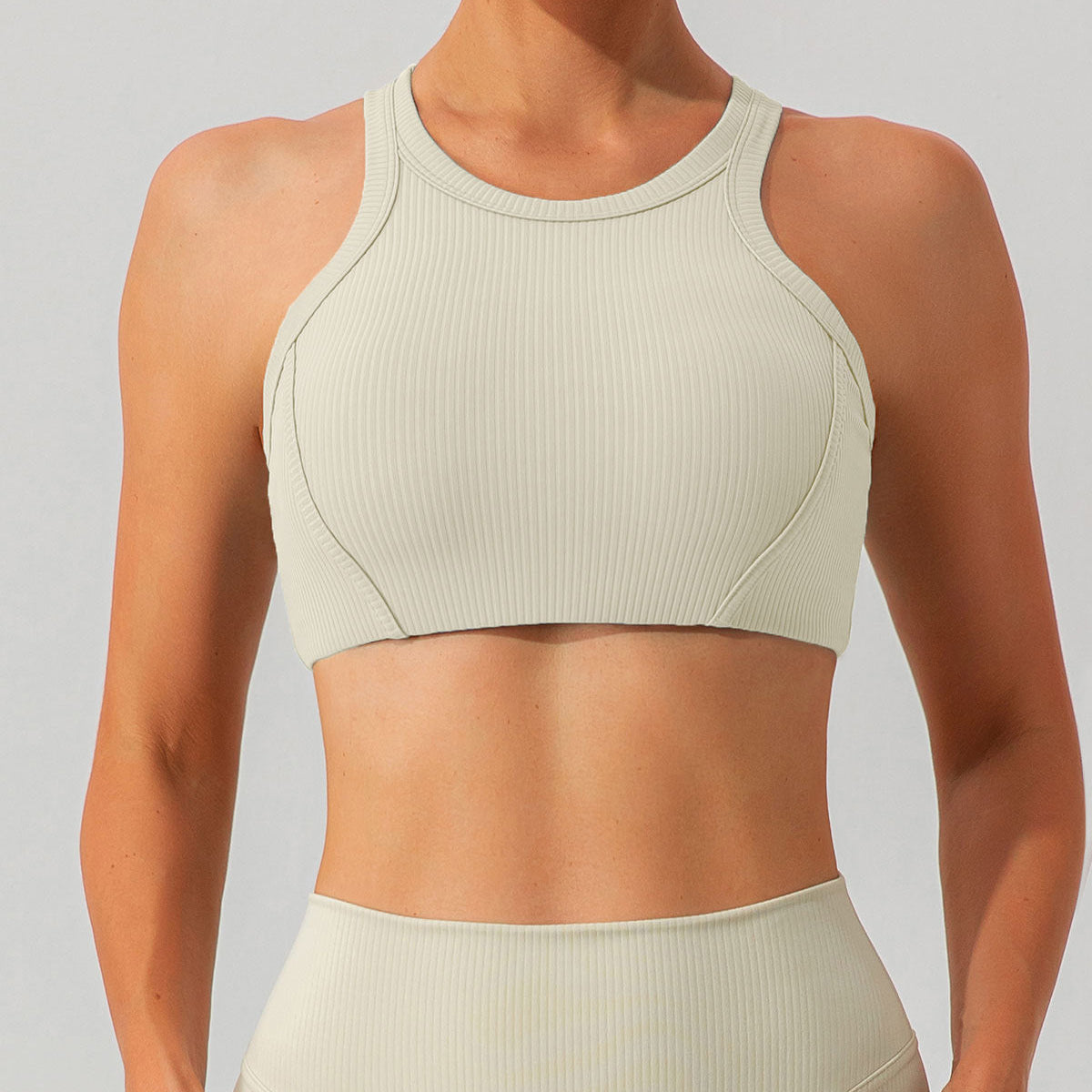 Shewess™ Bej Sırtlı Yoga Atlet