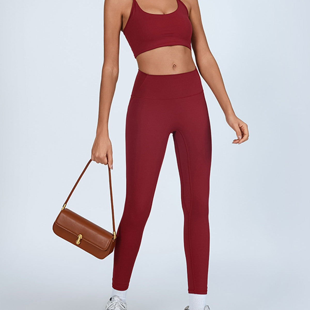 Shewess™ Kırmızı Yüksek Streç Yoga Taytı