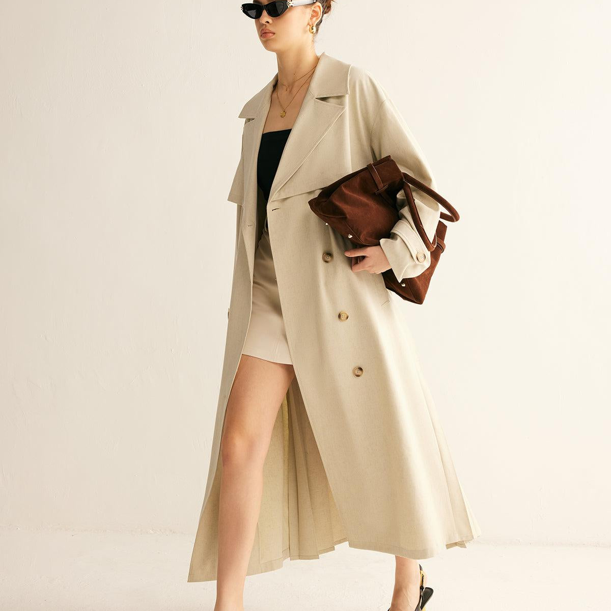 Elegance Pleated Trençkot
