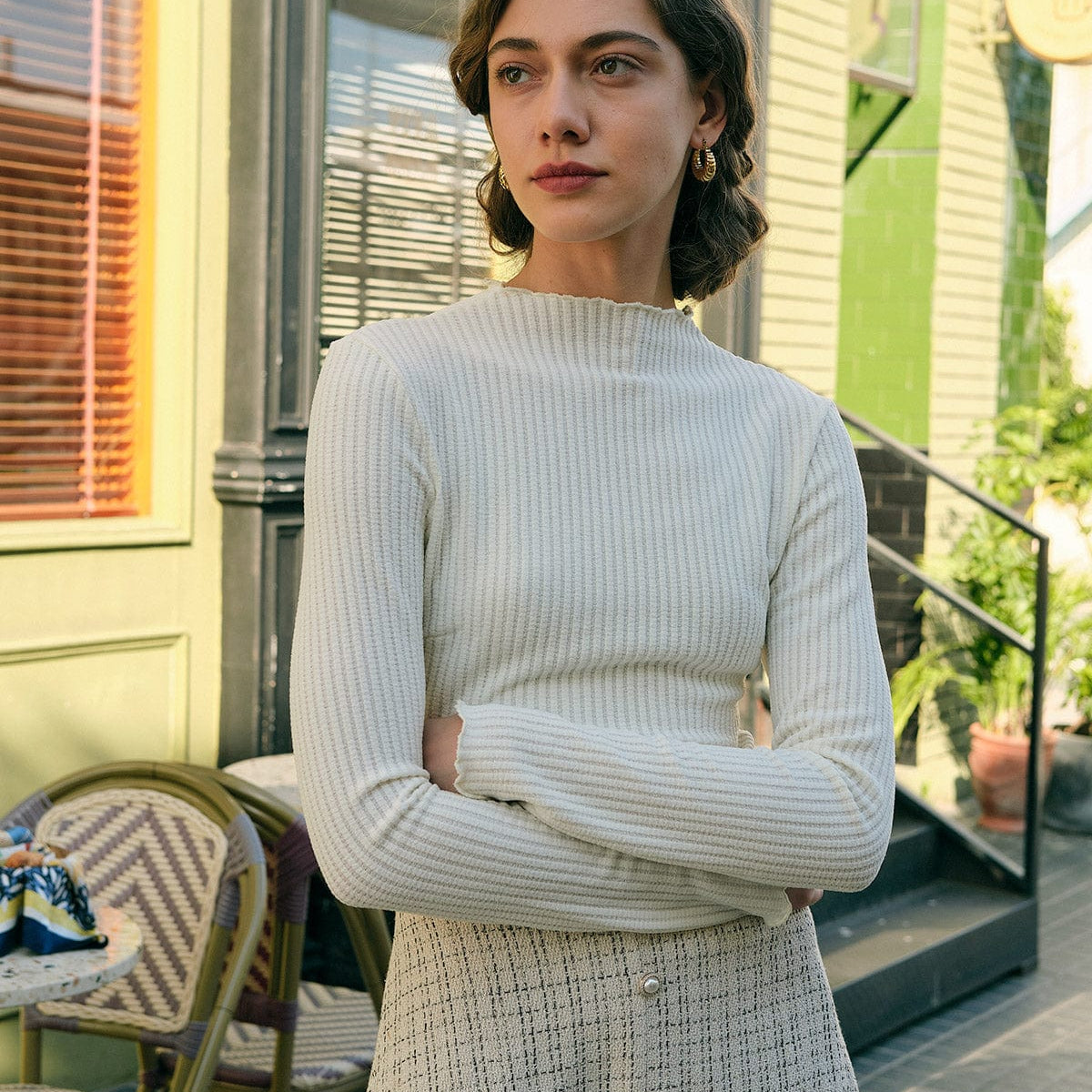 Shewess™ Düz Yarım Yaka Slim Fit Tişört