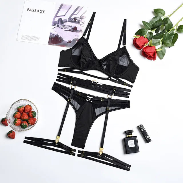 Shewess™ Adriana 3 Parça Fransız İç Giyim Takımı