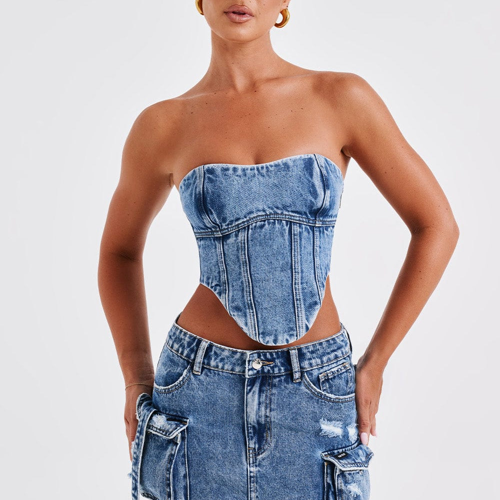 Billie Mini Etek - Koyu Yıkama
