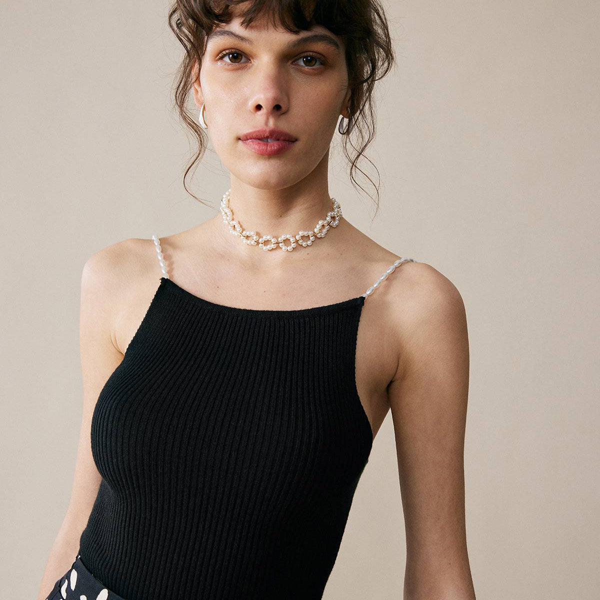Shewess™ Boncuklu Askılı Nervürlü Cami Üst