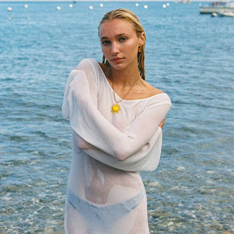 Shewess™ Meredith Sırtı Açık Elbise / Cloud Knit