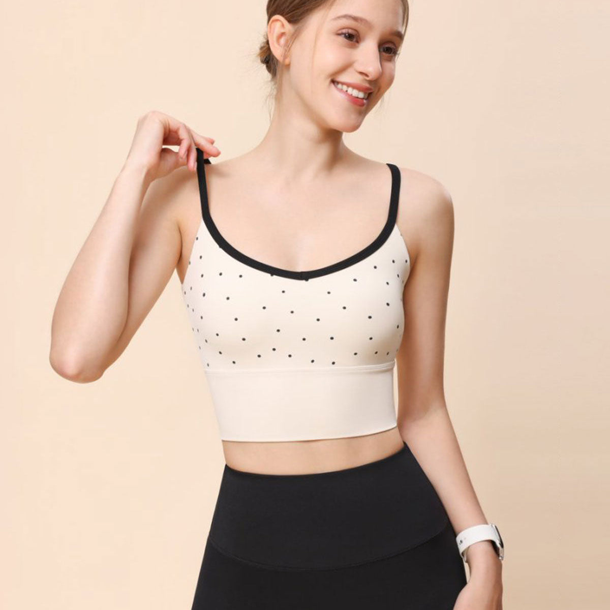 Shewess™ Bej V Yaka Yoga Atlet - Hafif Destek