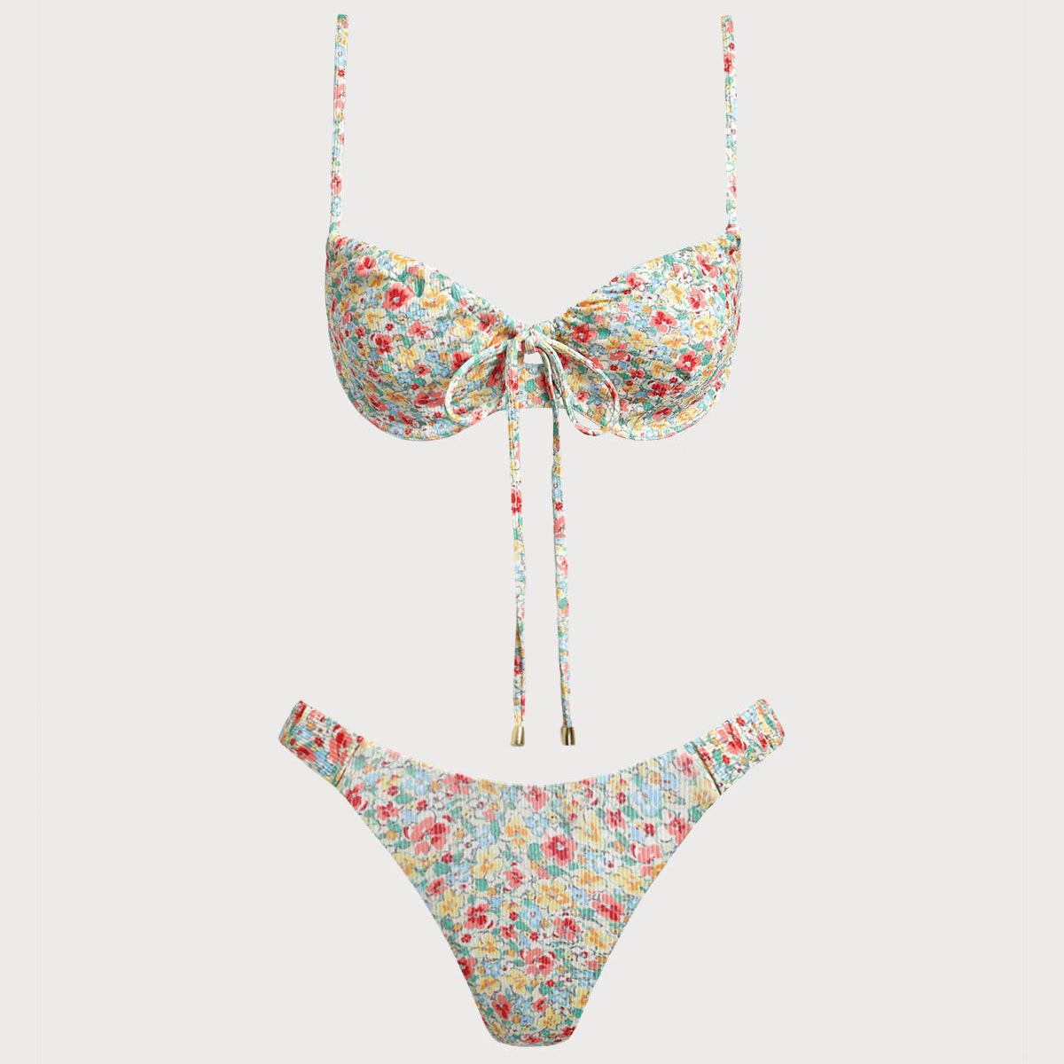 Shewess™ Yeşil Çiçekli Twist Bikini Takımı