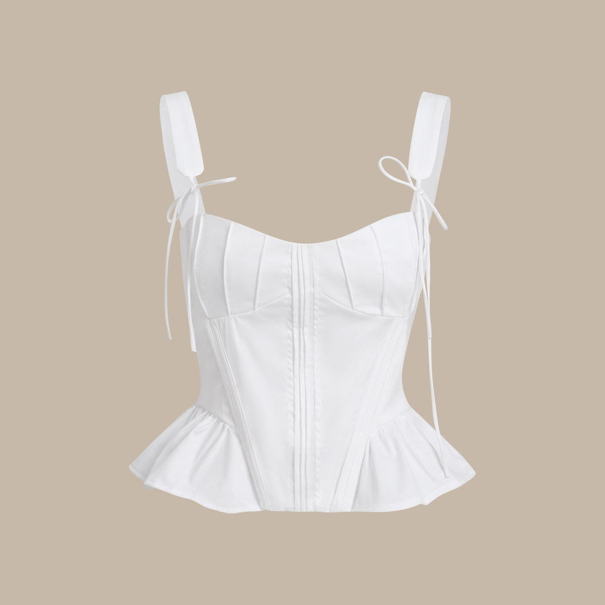Shewess™ Beyaz Dantelli Fırfırlı Cami Üst