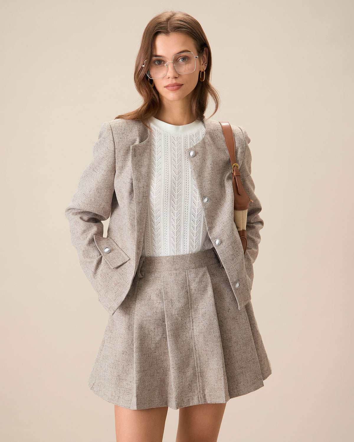 Shewess™ Haki Cepli Piliseli Mini Etek
