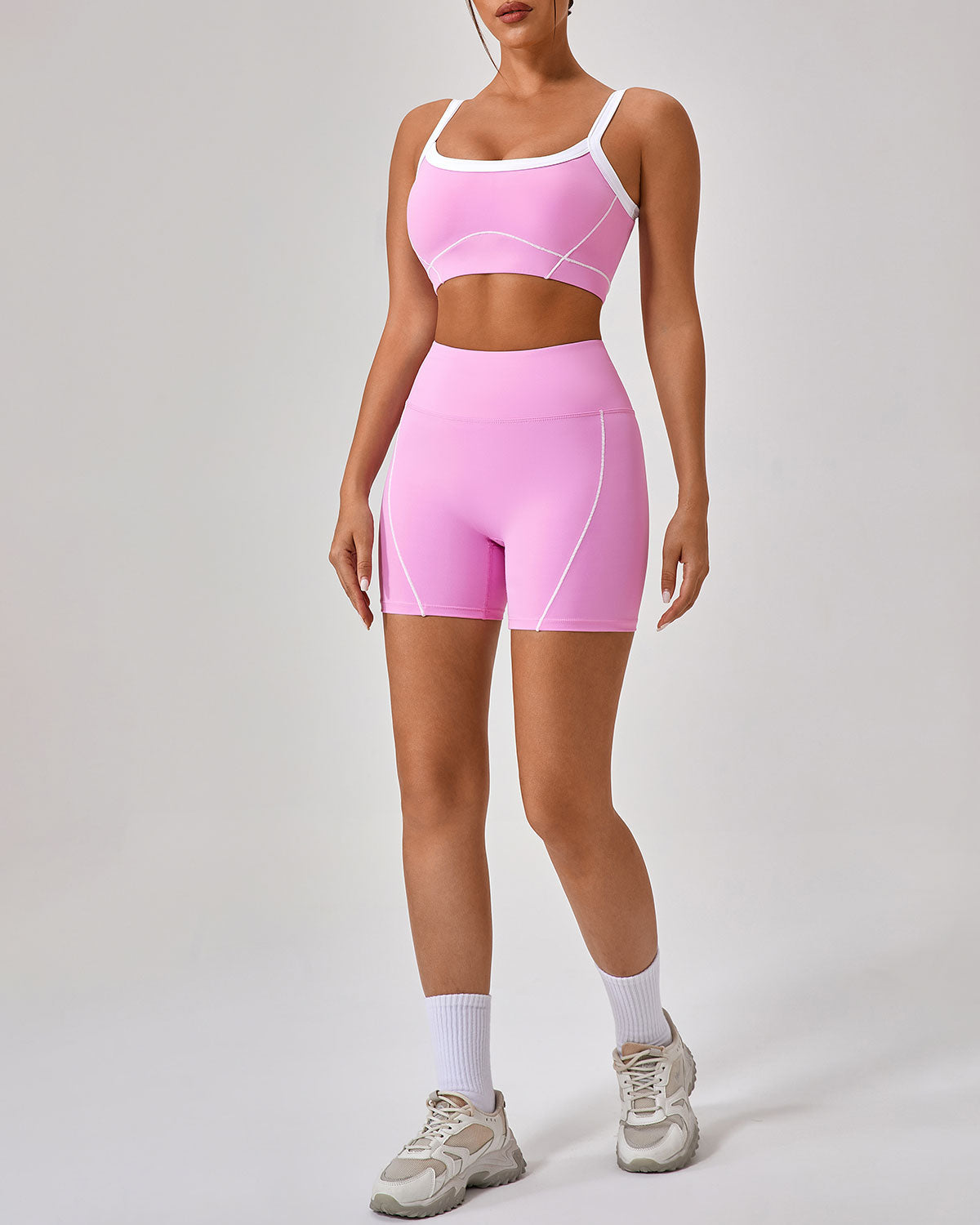 Shewess™ Pembe Yüksek Streç Yoga Pantolonu