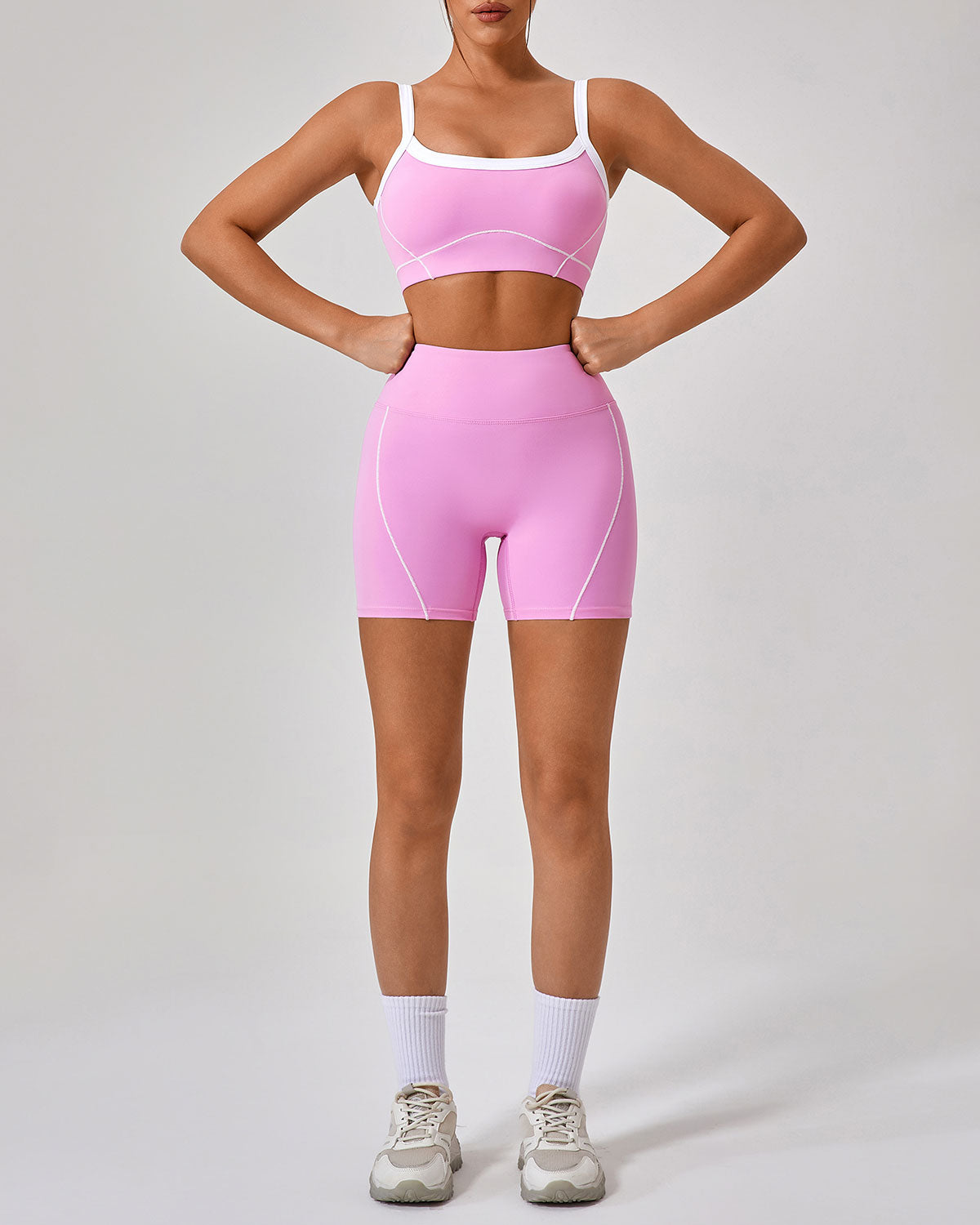 Shewess™ Pembe Yüksek Streç Yoga Pantolonu