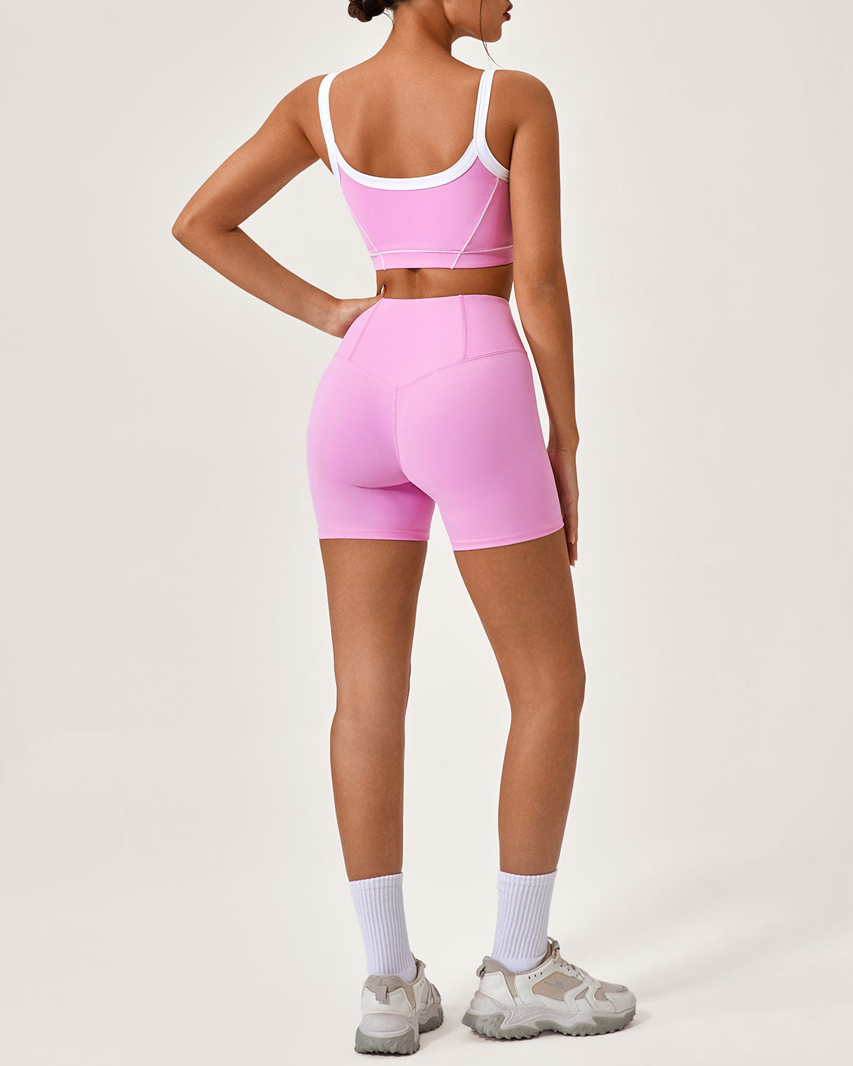 Shewess™ Pembe Kontrast Yoga Atleti