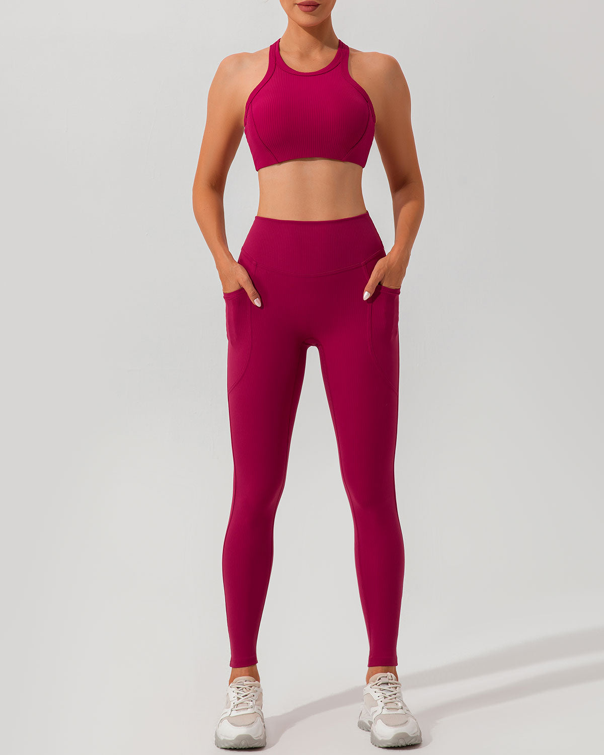 Shewess™ Kırmızı Çabuk Kuruyan Yüksek Bel Yoga Taytı