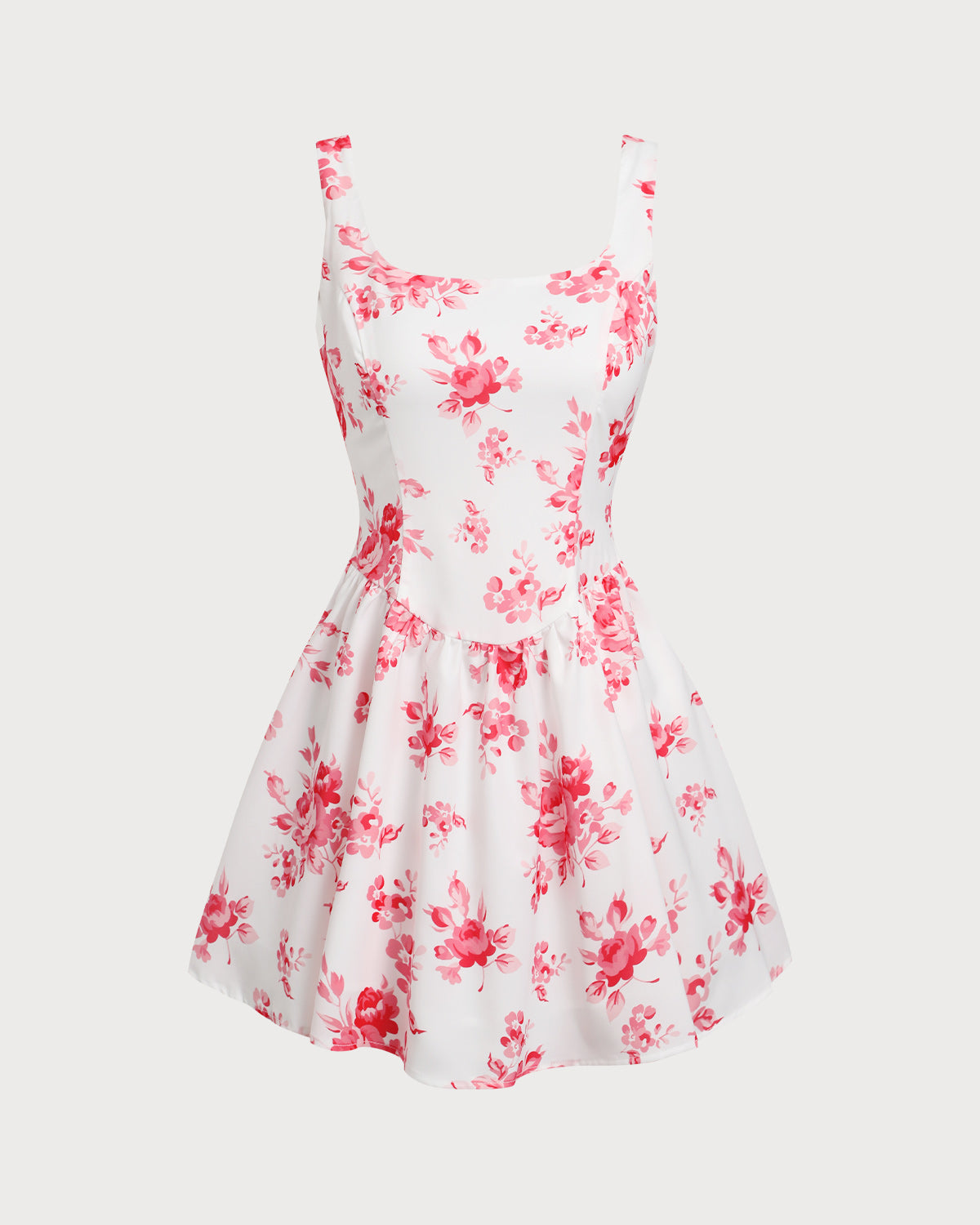 Shewess™ Pembe Çiçekli Dantelli Mini Elbise