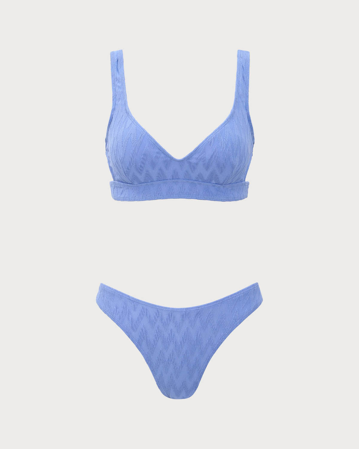 Shewess™ Mavi Dokulu Yuvarlak Yaka Bikini Takımı