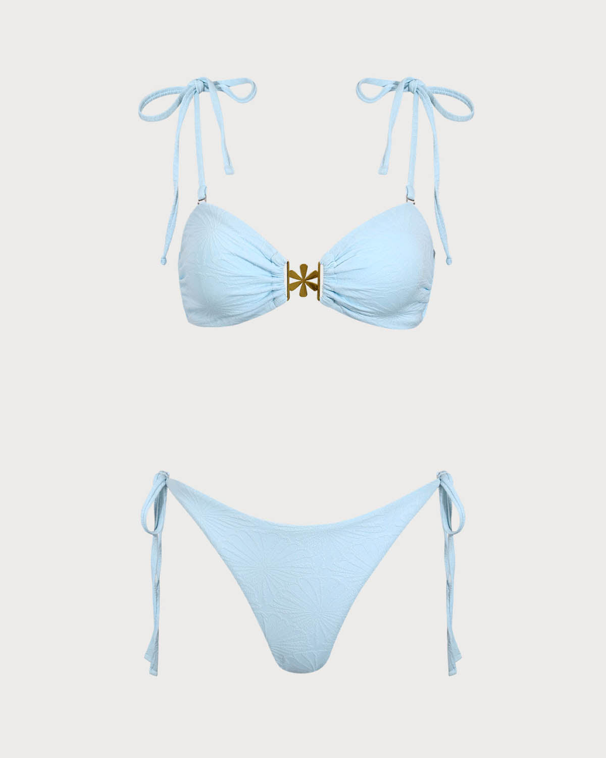 Shewess Mavi Dokulu Büzgülü Bikini Takımı