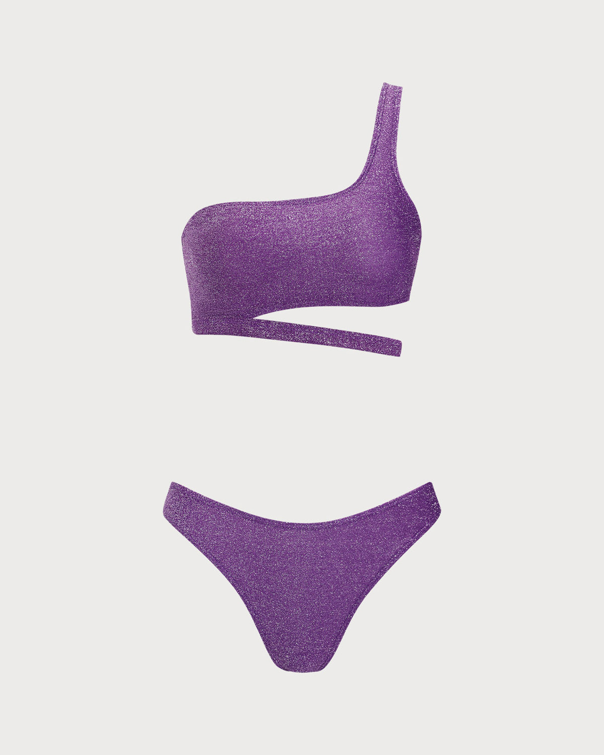 Shewess™ Mor Simli Tek Omuz Bikini Takımı