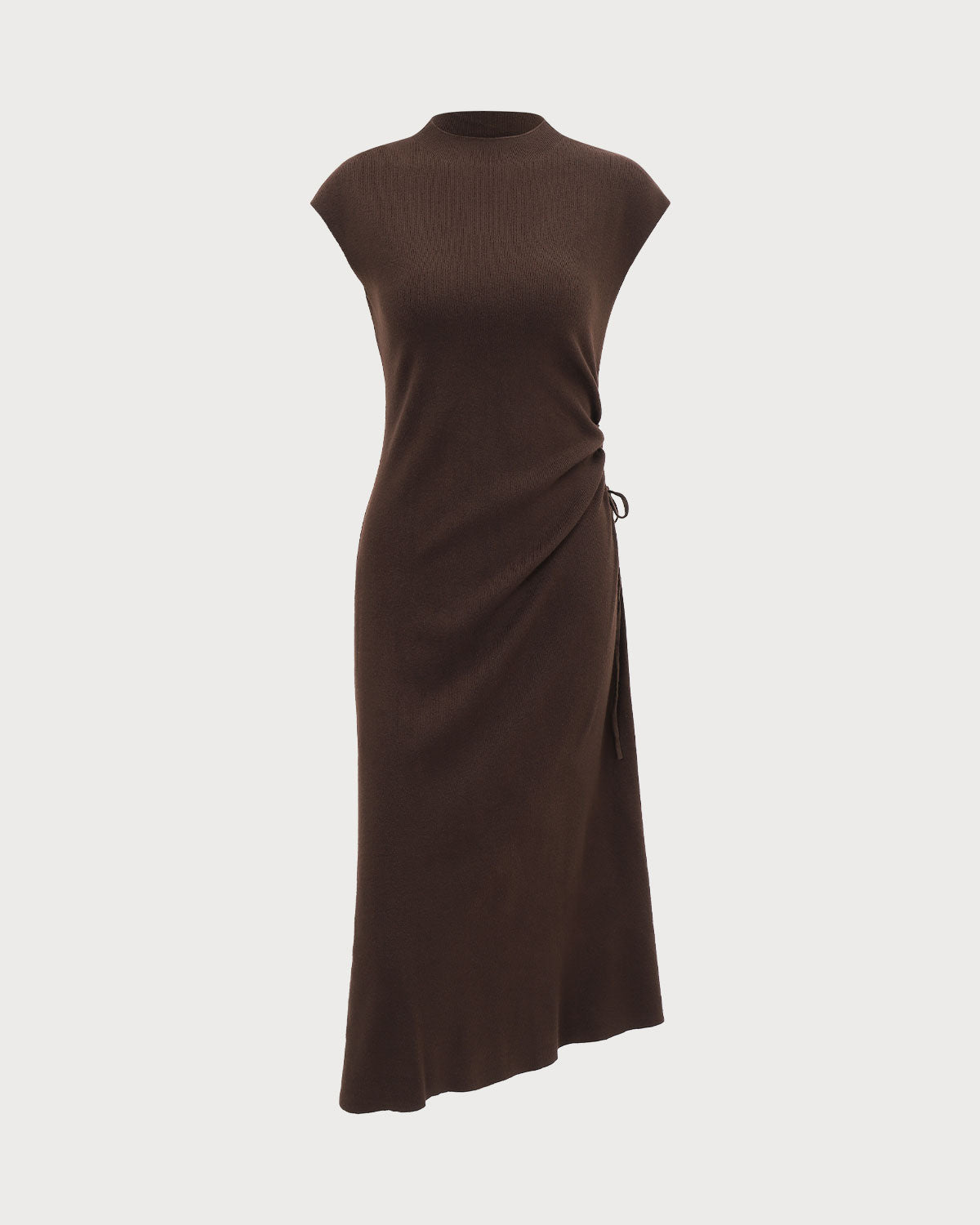 Shewess™ Kadın Kahve Bodycon Çift Taraflı Triko Elbise