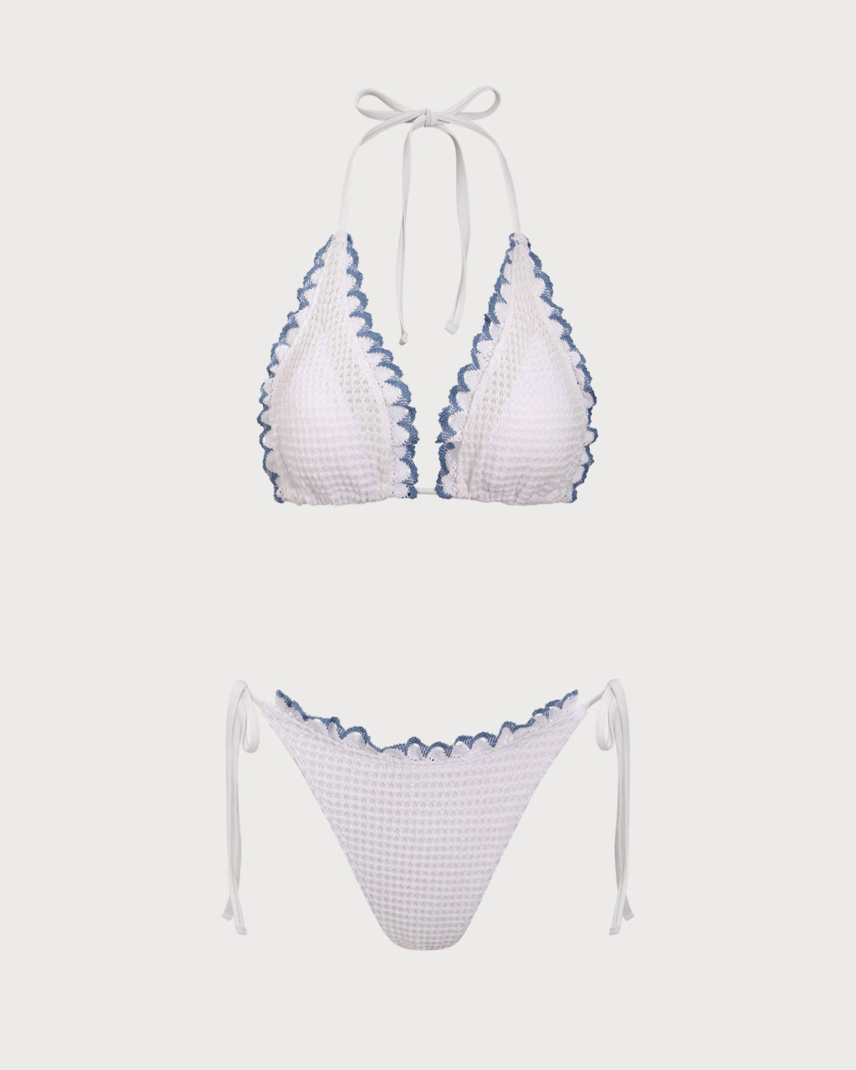 Shewess™ Beyaz Kontrast Dantel Bikini Takımı