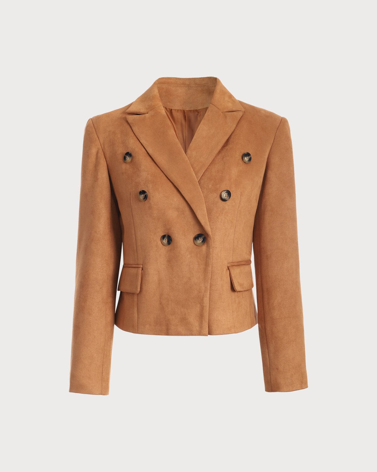 Shewess™ Yakalı Düğmeli Süet Blazer