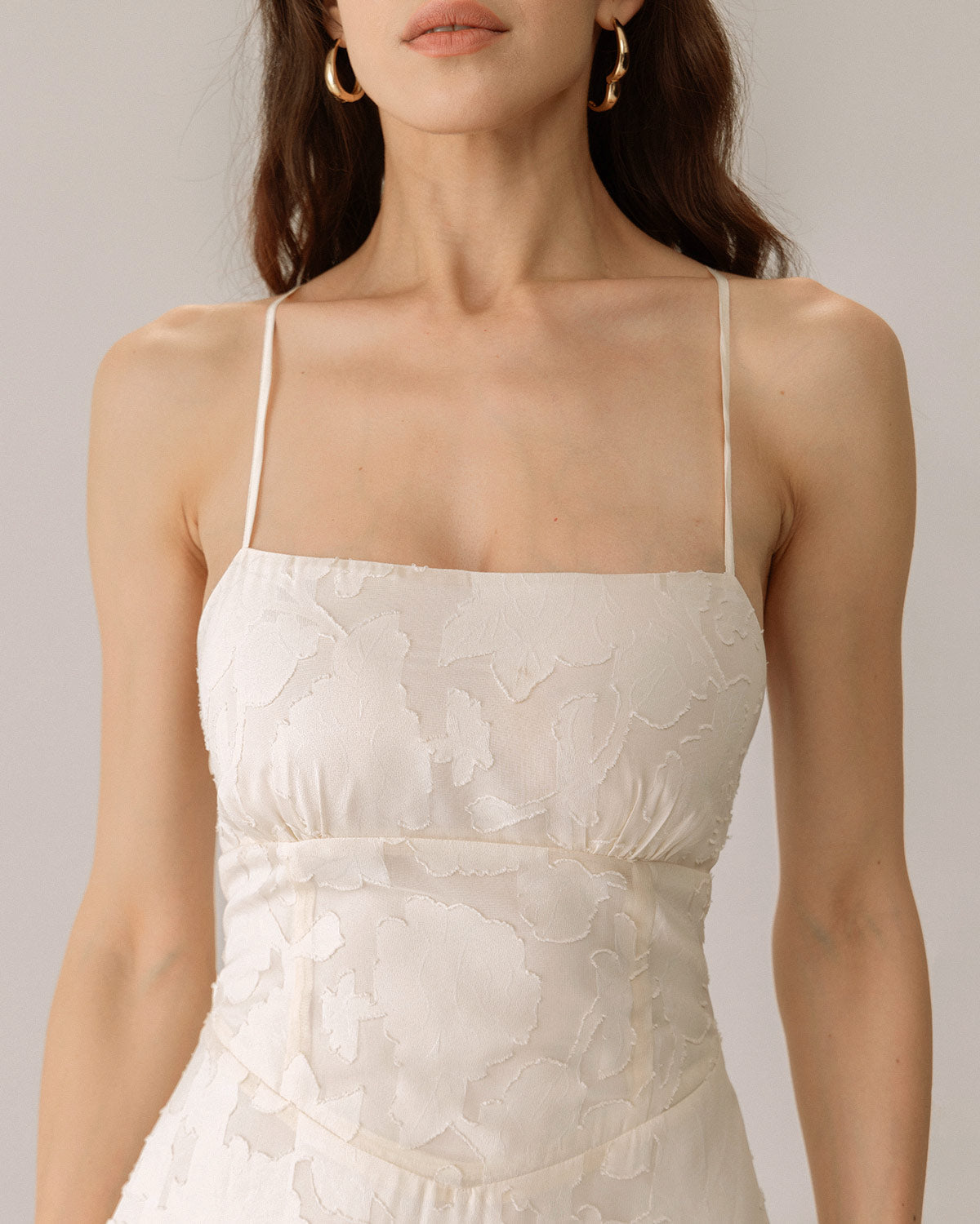 Shewess Kayısı Jakarlı Korse Slip Maxi Elbise