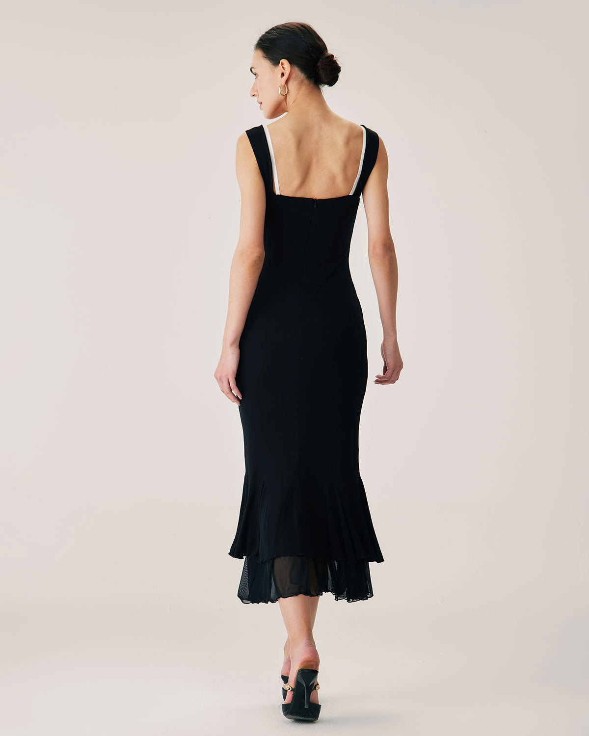Shewess Siyah Bodycon Slip Maxi Elbise