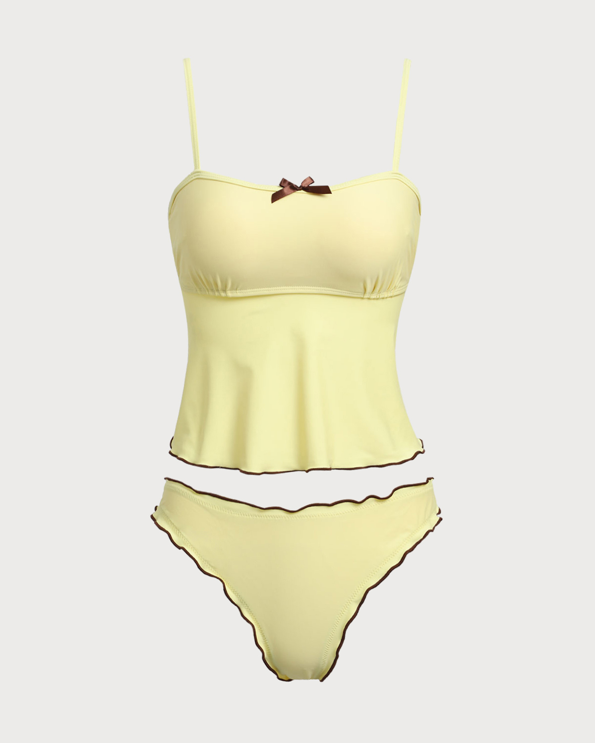 Shewess™ Sarı Kontrastlı Tankini Mayo