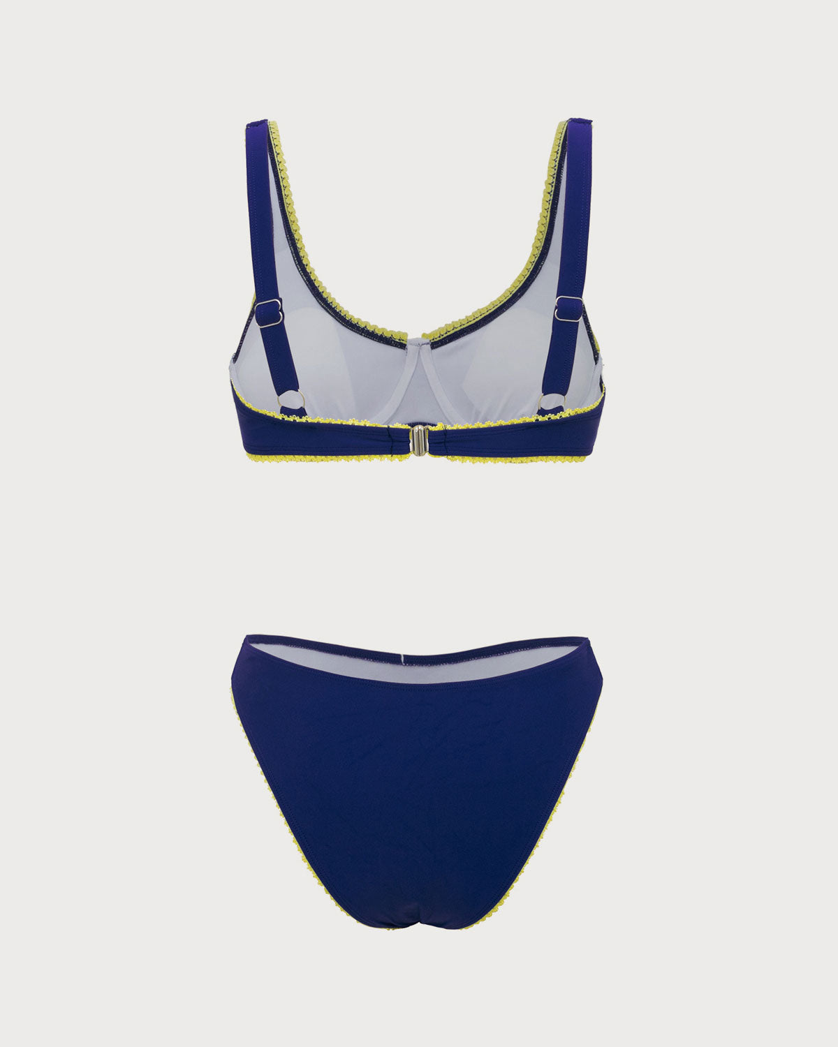 Shewess™ Mavi Dantelli Kontrast Balenli Bikini Takımı