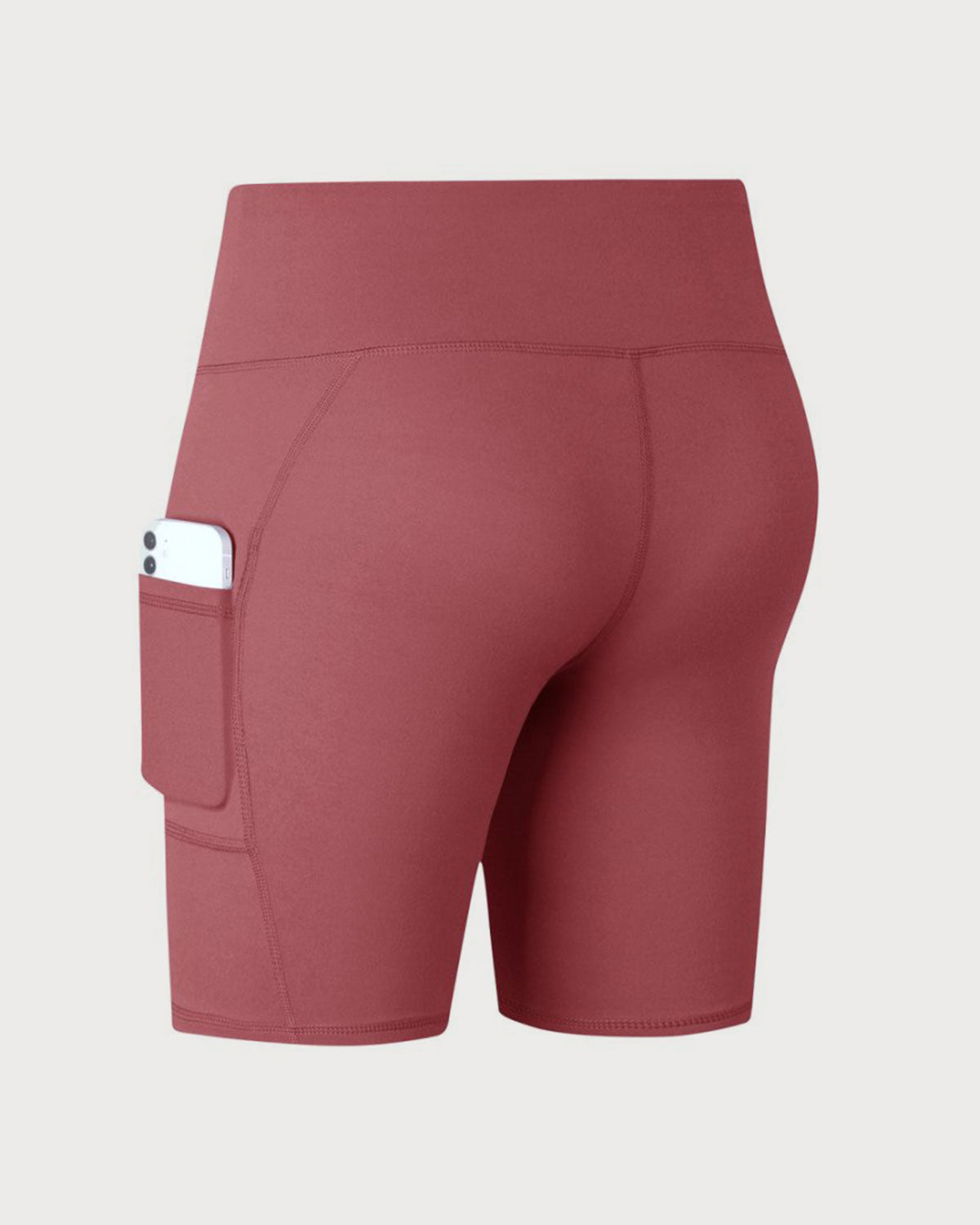 Shewess™ Kırmızı Yüksek Bel Çabuk Kuruyan Yoga Şort