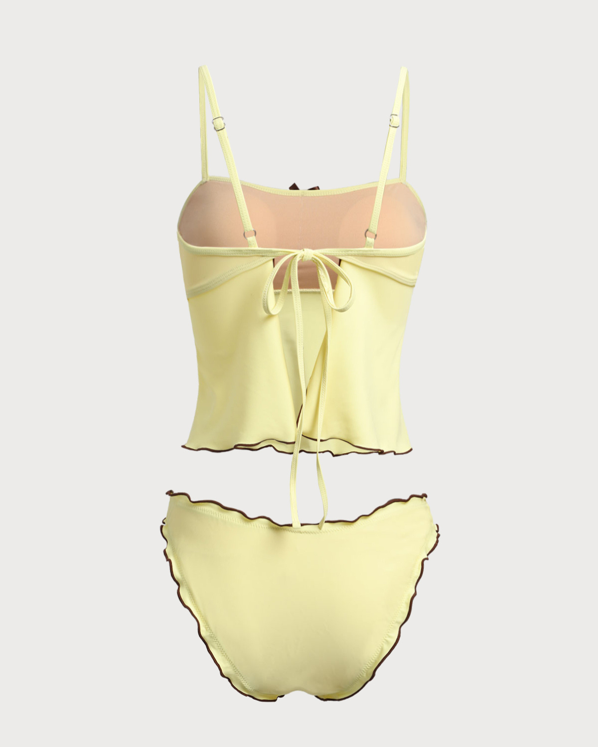 Shewess™ Sarı Kontrastlı Tankini Mayo