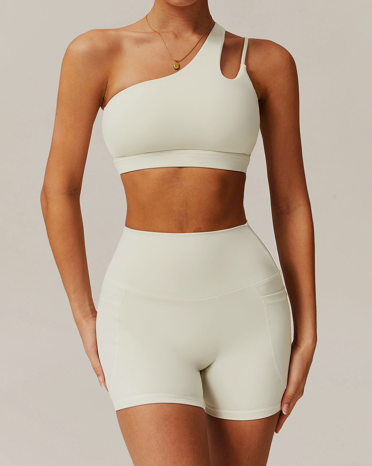 Shewess™ Kayısı Kısa Tek Omuz Yoga Cami Üstü