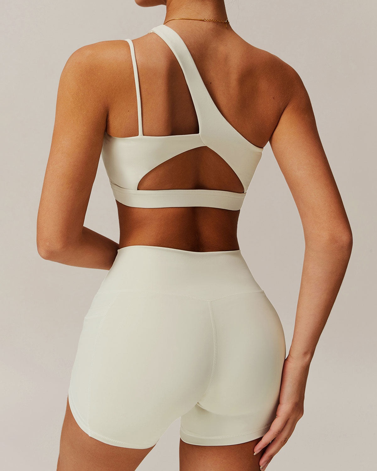 Shewess™ Kayısı Kısa Tek Omuz Yoga Cami Üstü