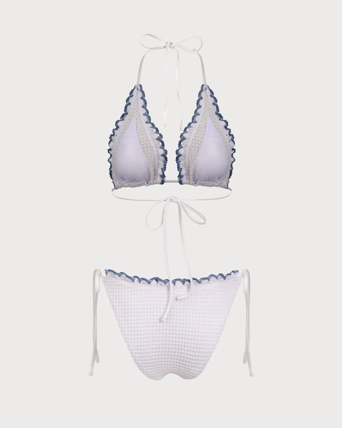 Shewess™ Beyaz Kontrast Dantel Bikini Takımı