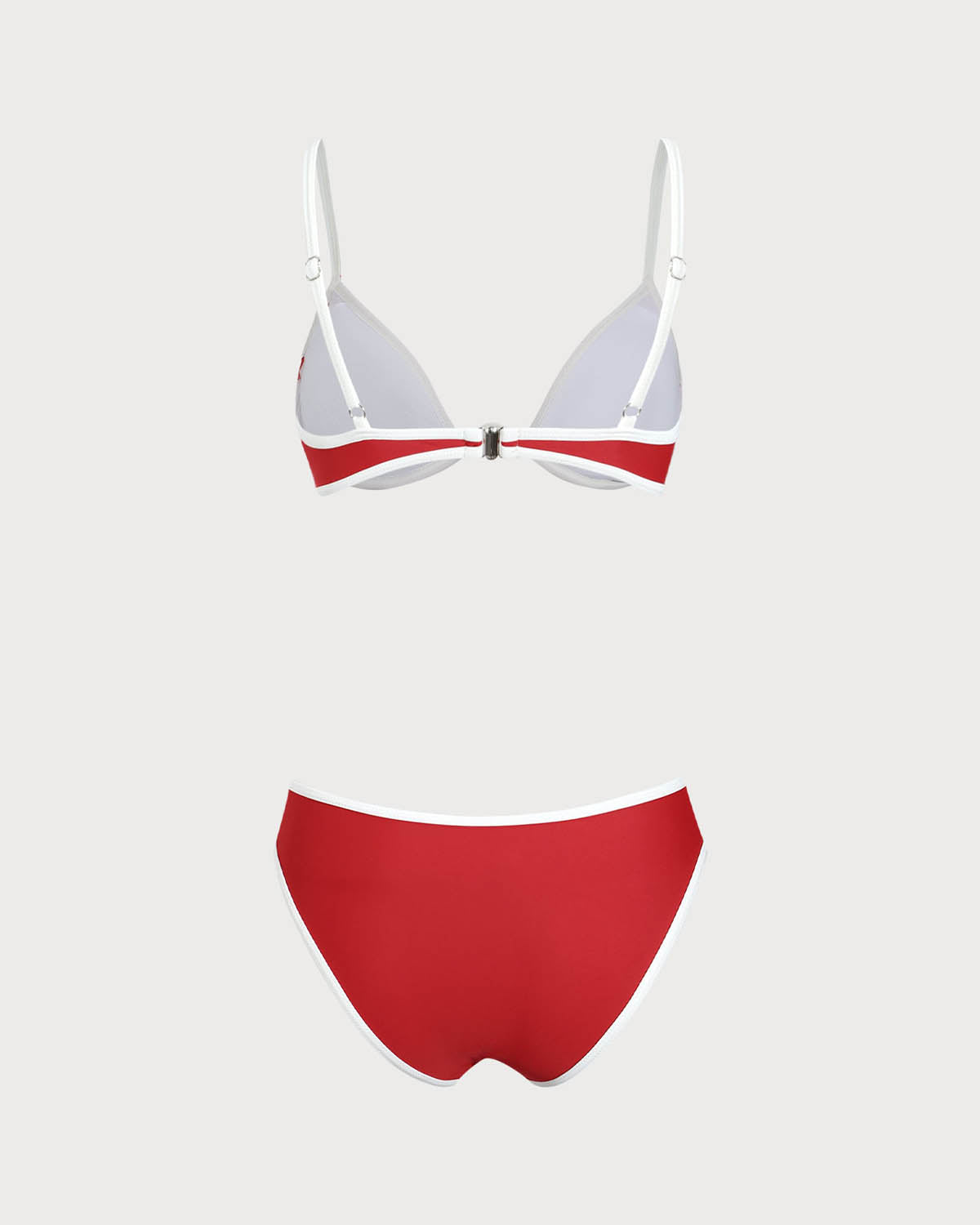 Shewess™ Kırmızı Kontrast Balenli Bikini Takımı