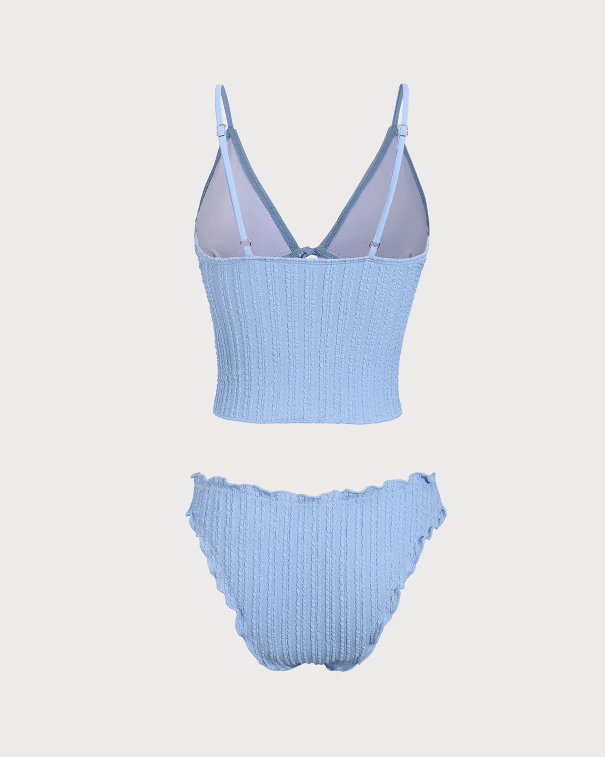 Shewess™ Mavi Jakarlı Önden Bağlamalı Tankini Mayo
