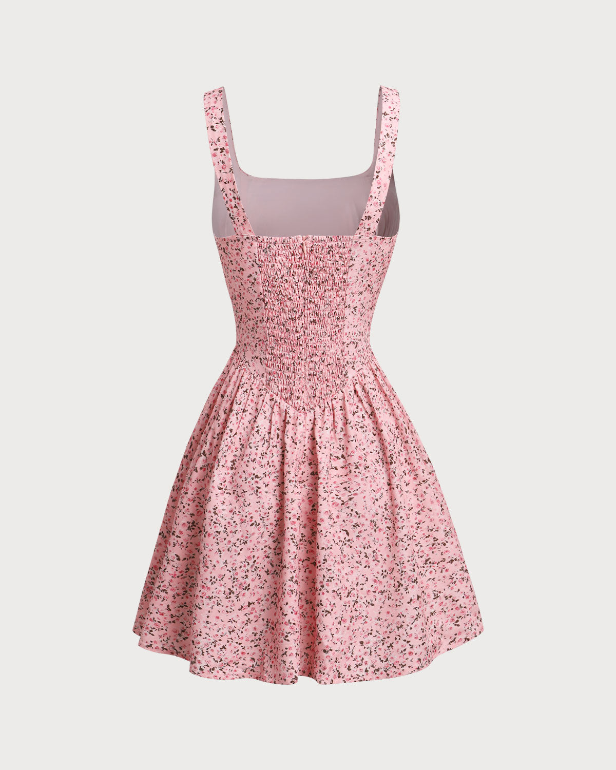 Shewess™ Pembe Çiçekli Dantelli Korse Slip Mini Elbise