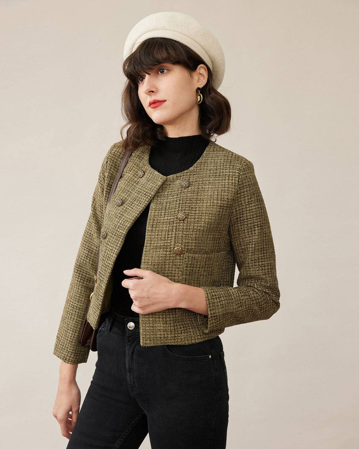 Shewess™ Vintage Katı Tüvit Ceket