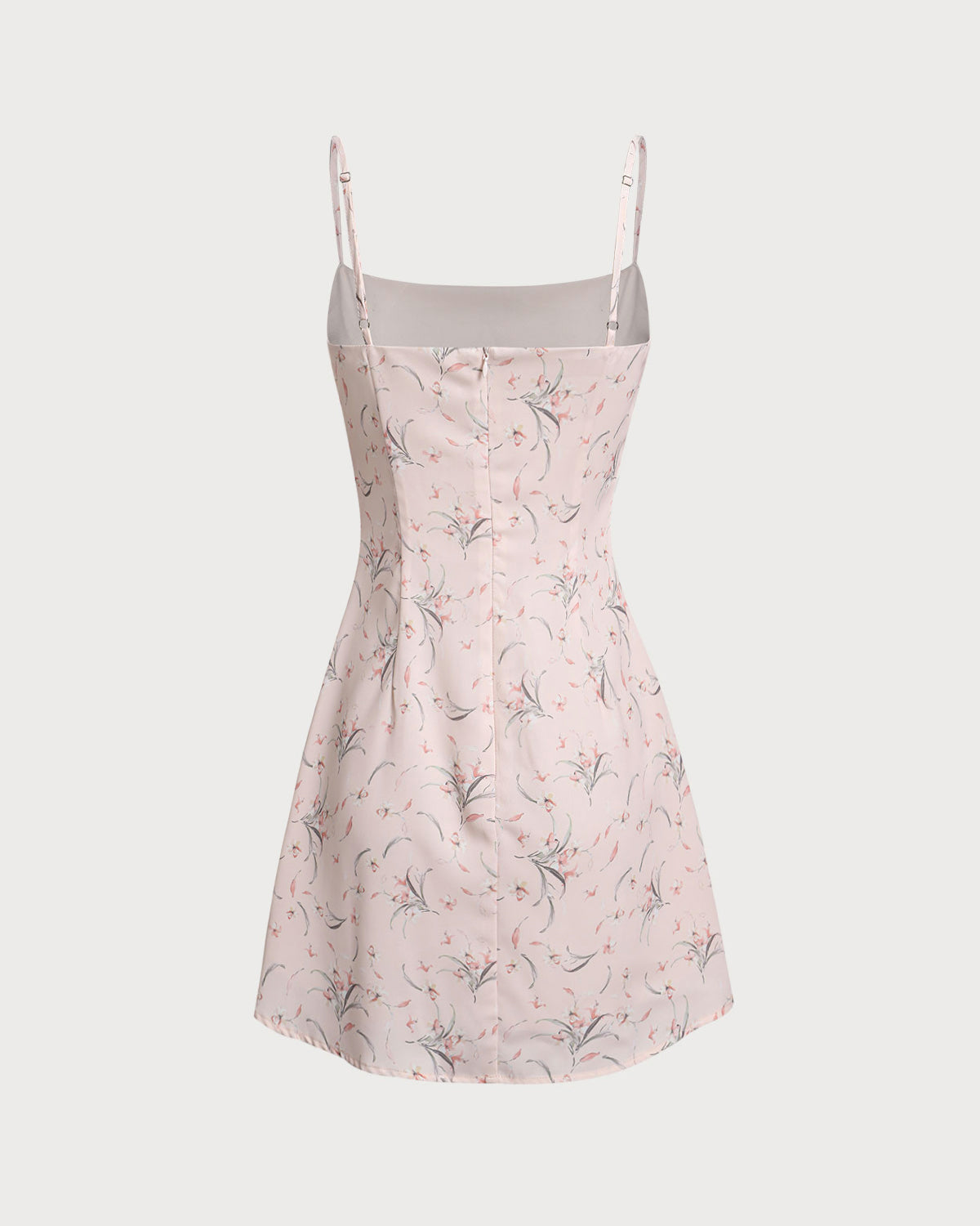 Shewess™ Pembe Çiçekli A Kesim Slip Mini Elbise