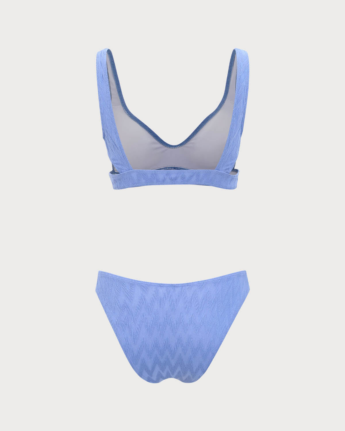 Shewess™ Mavi Dokulu Yuvarlak Yaka Bikini Takımı