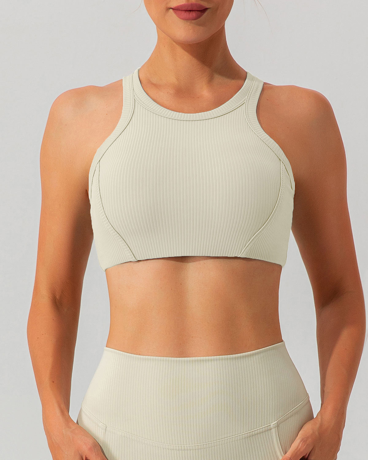 Shewess™ Bej Sırtlı Yoga Atlet