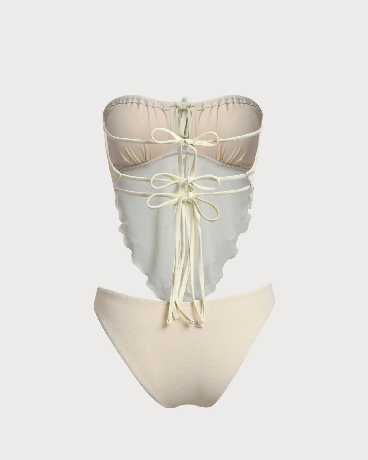 Shewess™ Beyaz File Dantelli Tankini Mayo