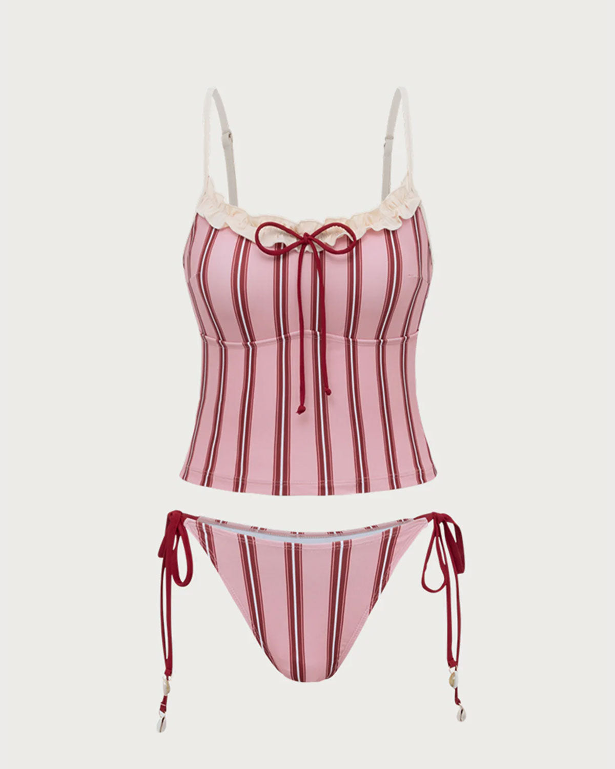 Shewess™ Pembe Çizgili Tankini Mayo