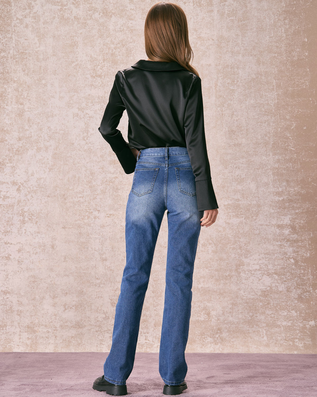 Shewess™ Mavi Yüksek Bel Düz Paça Jean