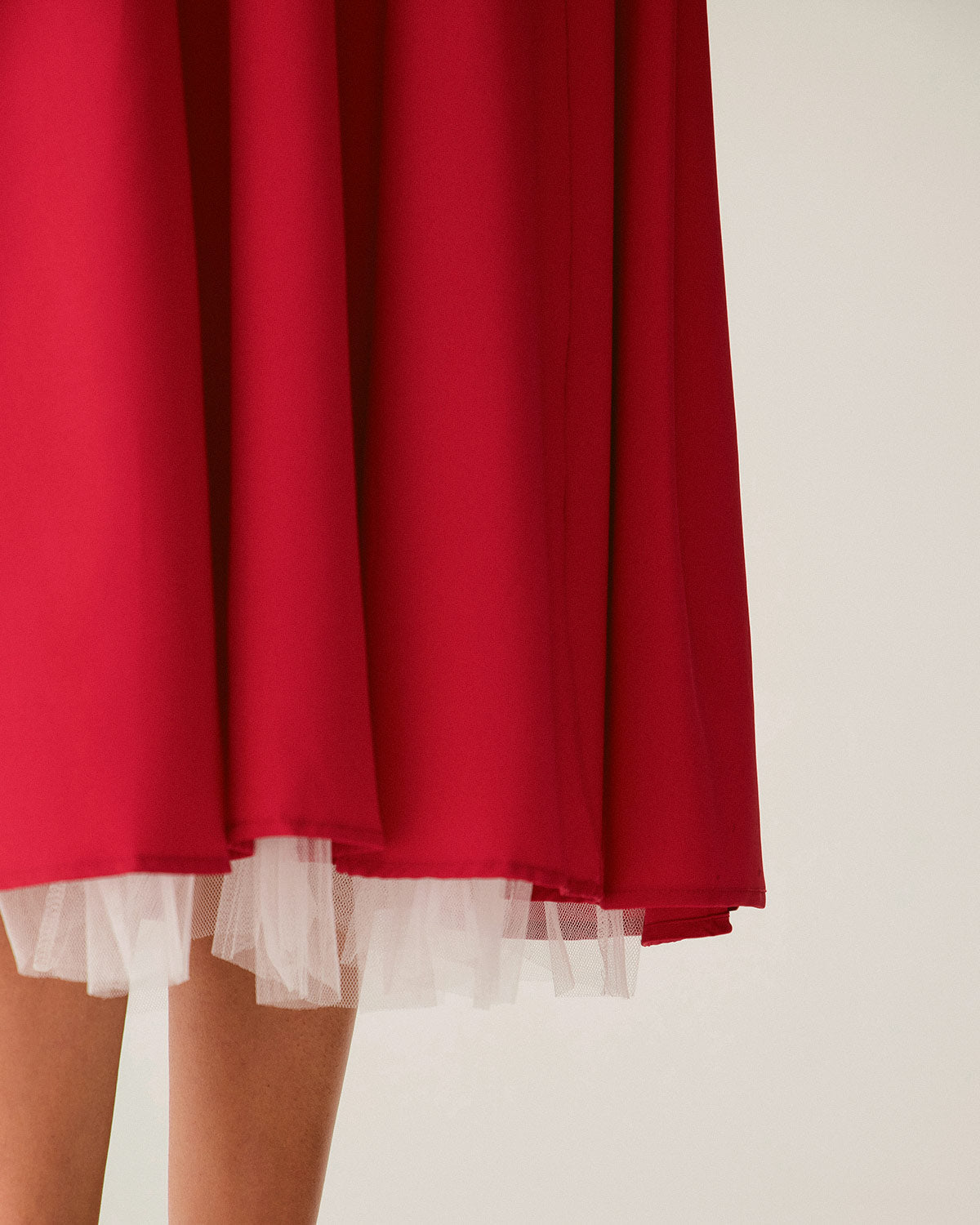 Shewess Kırmızı Kalp Yaka Slip Maxi Elbise