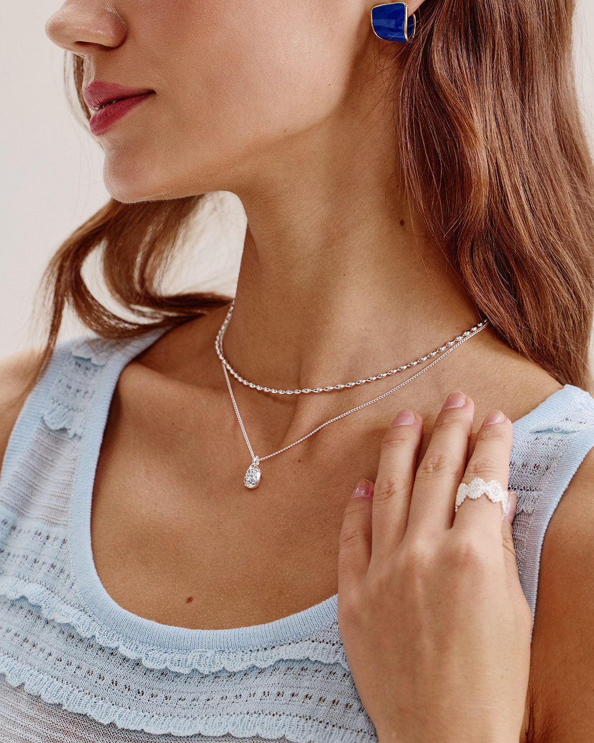 Shewess™ Metal İnci Çift Kolye
