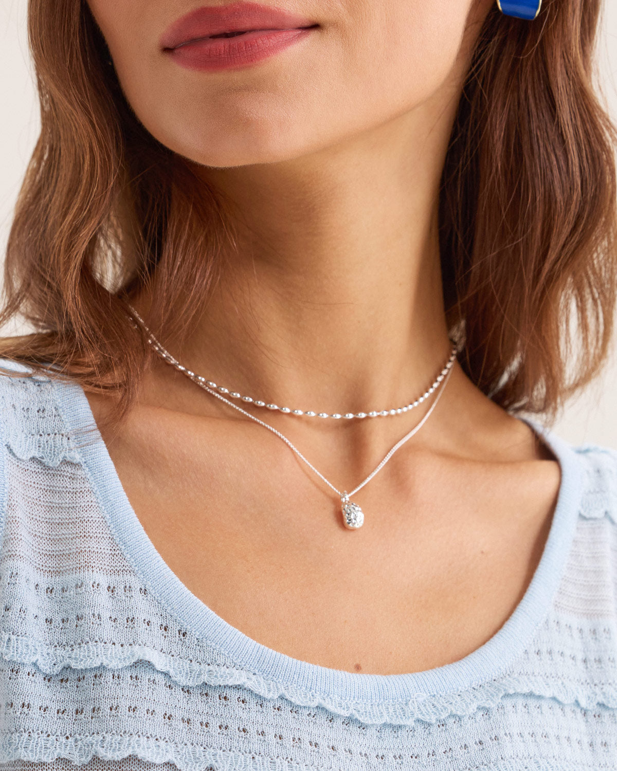 Shewess™ Metal İnci Çift Kolye