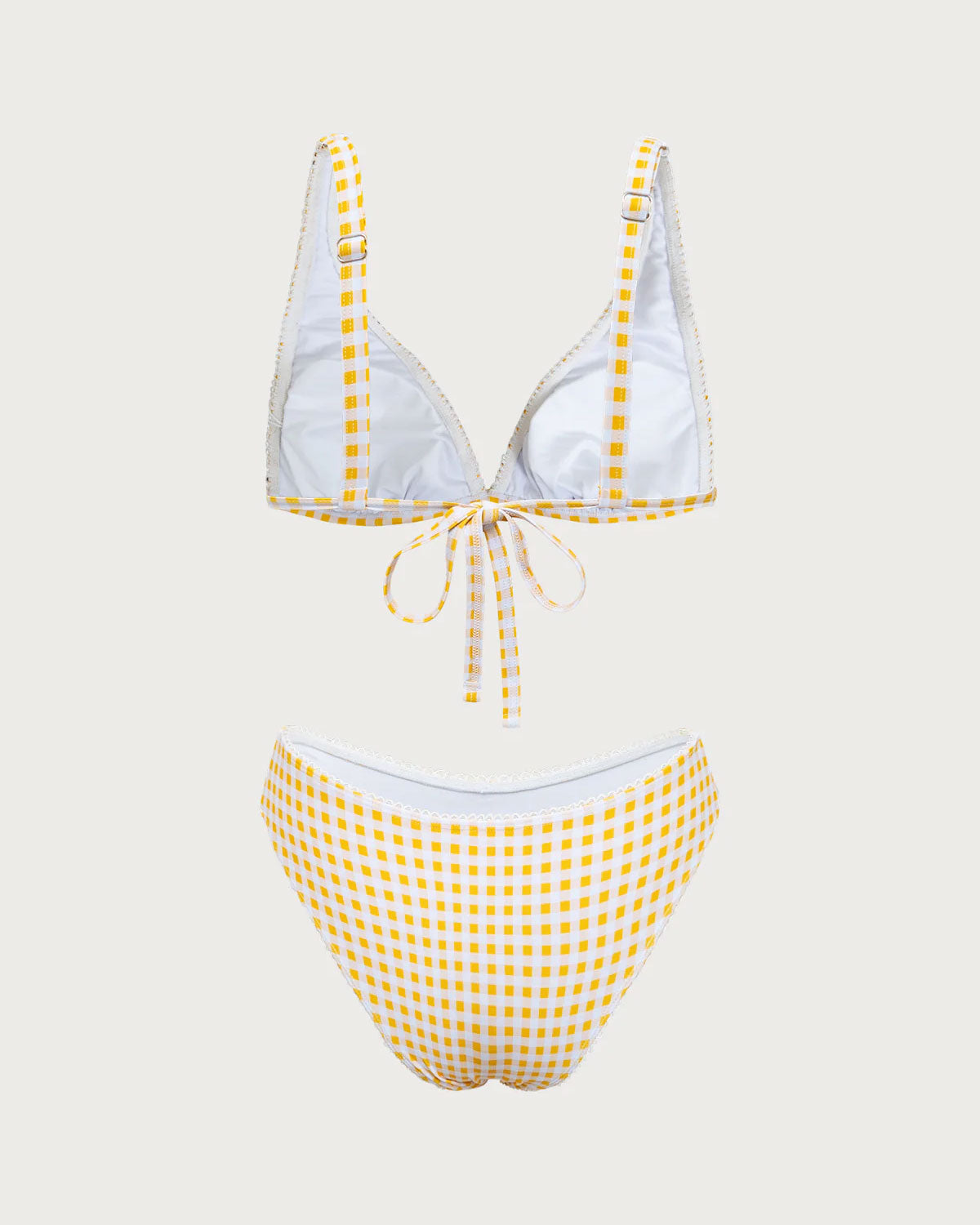 Shewess™ Sarı Ekose Üçgen Bikini Takımı