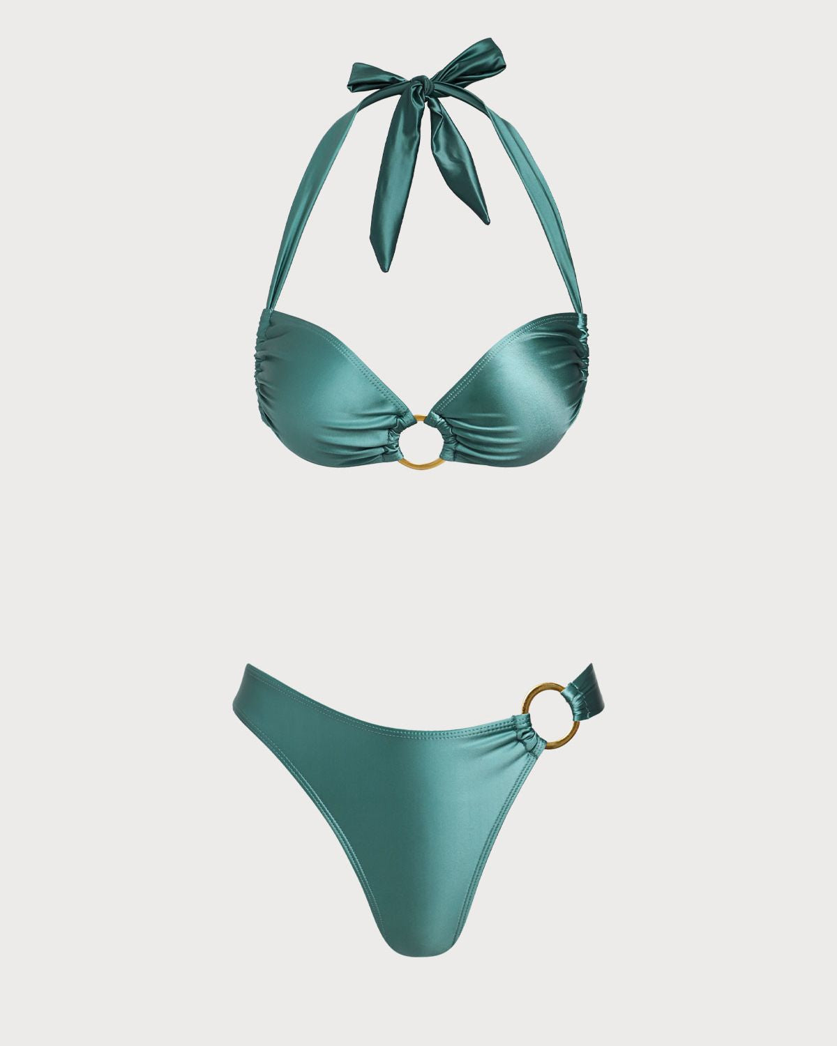 Shewess™ Yeşil O-Ringli Halter Bikini Takımı